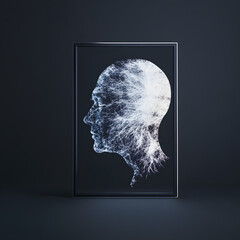 Smart mirror showing aging consequences.
