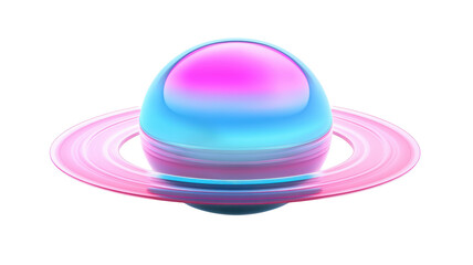 Isolated Dual-Toned Pastel Planet with Visible Rings