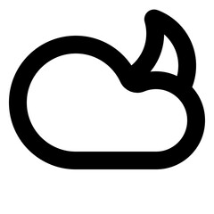 Night with Clouds - Simple Minimalist Weather and Forecasts Icon