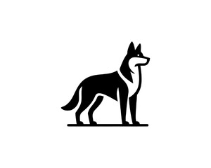 Dog Logo design template. Vector illustration. Simple silhouette. Black dog logo