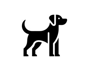 Dog Logo design template. Vector illustration. Simple silhouette. Black dog logo