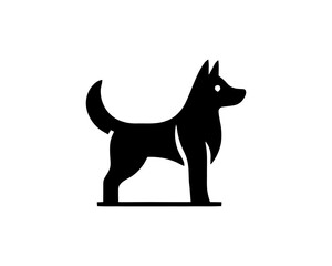 Dog Logo design template. Vector illustration. Simple silhouette. Black dog logo