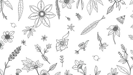 Line Art Enchantment: Flora and Fauna in Geometric Harmony