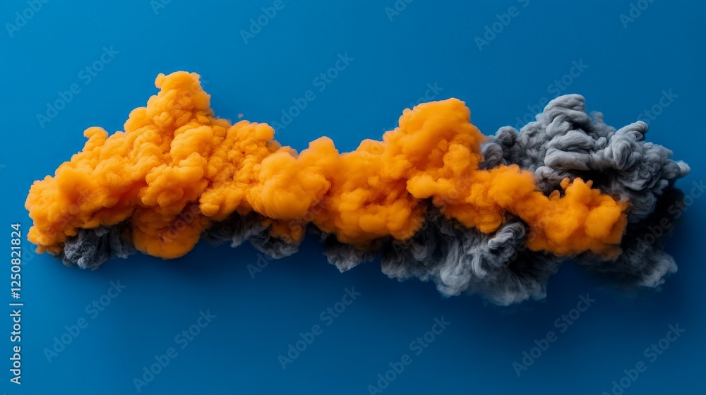 Poster abstract color burst: a captivating display of abstract forms bursts forth with vibrant hues of oran