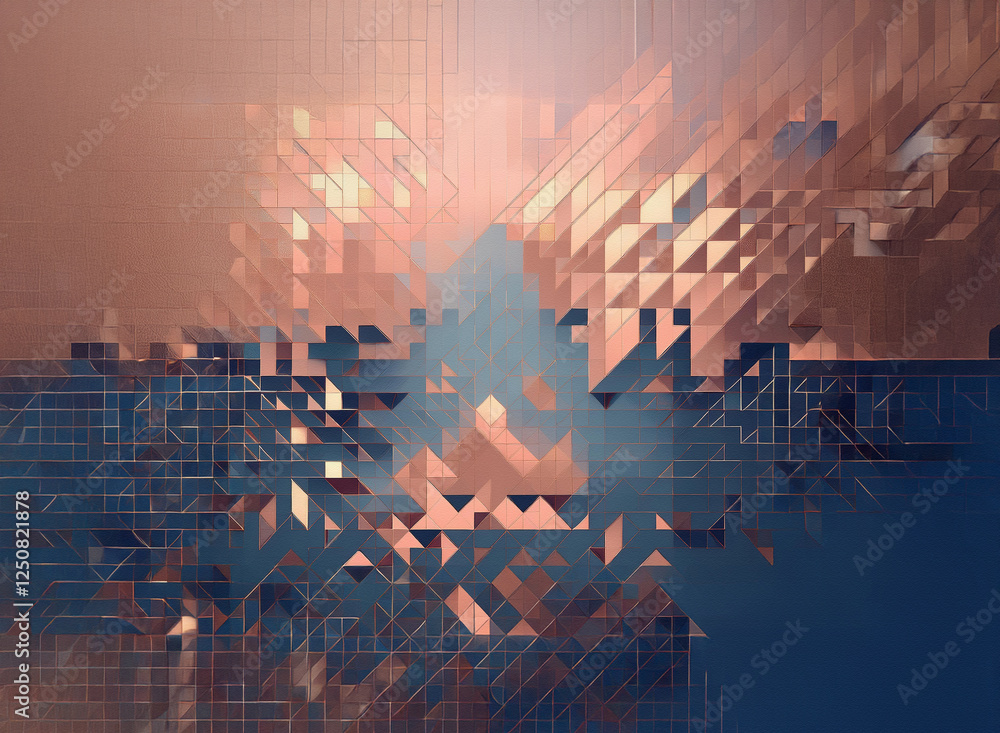 Poster abstract geometric design with triangles and lines creates a modern and technological aesthetic agai