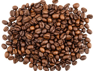 Isolated Heap of Roasted Coffee Beans