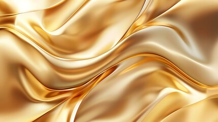 Fototapeta premium Abstract golden wavy background.