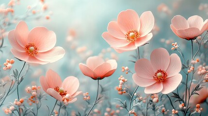A trio of floral frames featuring a white background,