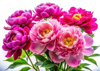Fototapeta premium Moody Peony Flowers Bloom in Darkness