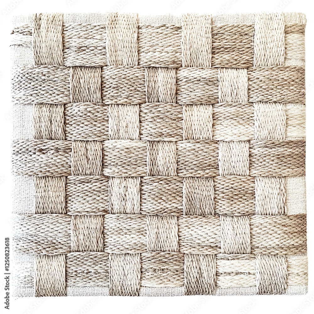 Poster a textured woven fabric showcasing a neutral color palette. the intricate patterns highlight its cra
