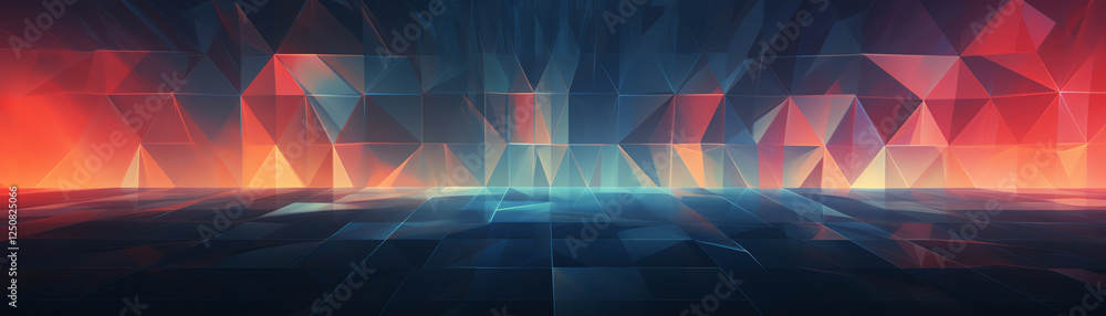 Aufkleber a vibrant abstract graphic featuring a blend of red, blue, and geometric shapes, creating a dynamic 