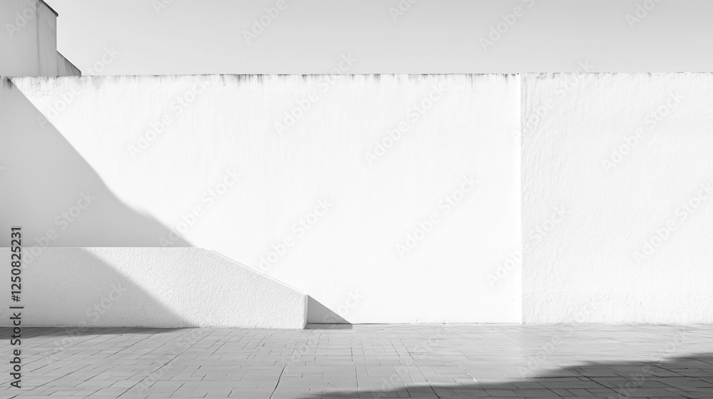 Poster empty white wall background space. grey wall with spotlight and light background concrete floor and 