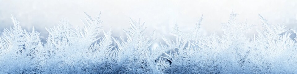 Frozen landscape with frozen grass and trees, suitable for winter or cold climate scenes