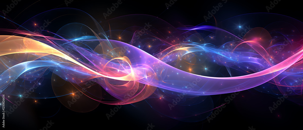 Aufkleber a vibrant blend of swirling colors and luminous effects, creating a mesmerizing abstract design. ide