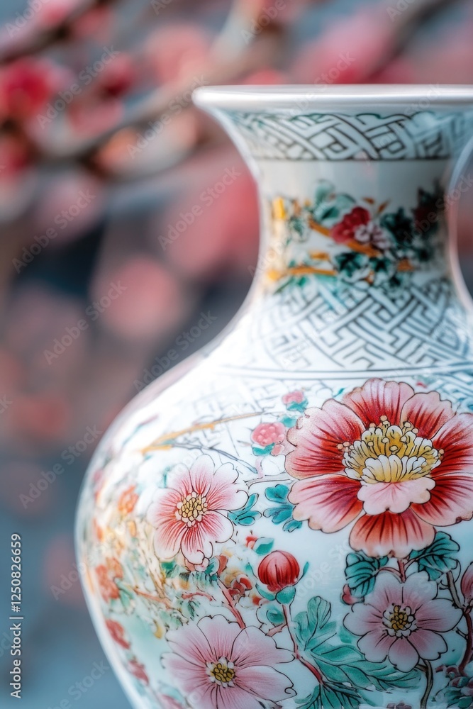 Poster a vase filled with flowers sits on a table