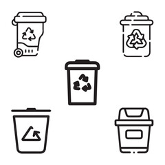 trash, recycle, recycling, bin, plastic, basket vector design icon symbol set 