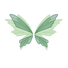 Elegant green fairy wings with glitter