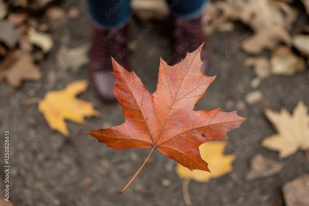 Poster a person grasping a single leaf in their hand, possibly symbolizing new beginnings or connection wit
