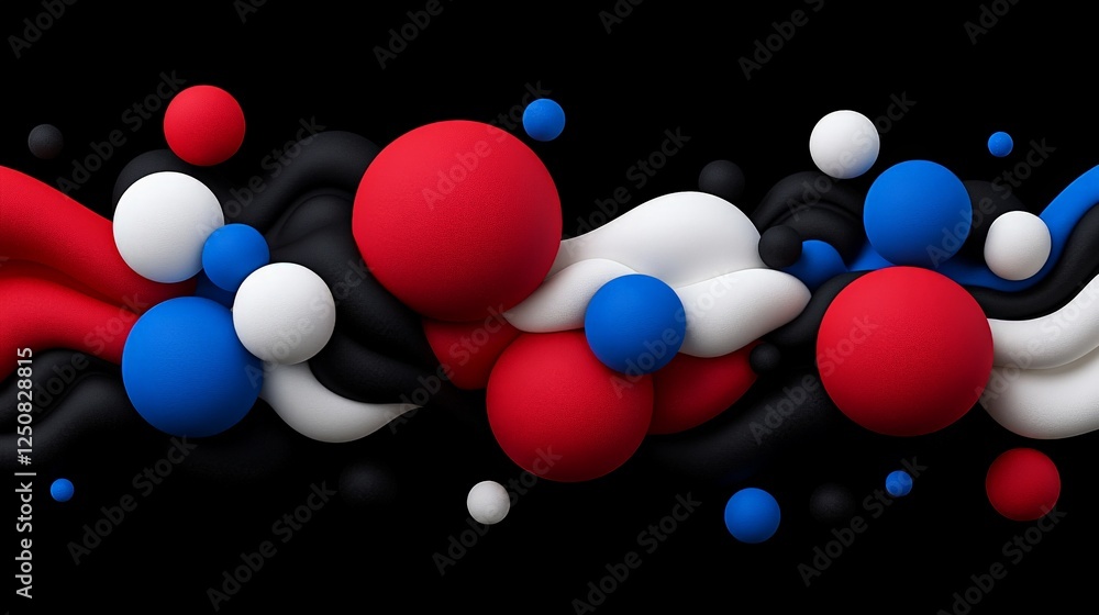 Poster abstract spheres in motion: a dynamic composition featuring a captivating display of vibrant, abstra