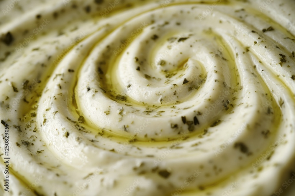 Poster a close-up view of a plate of creamy mashed potatoes, ready for serving
