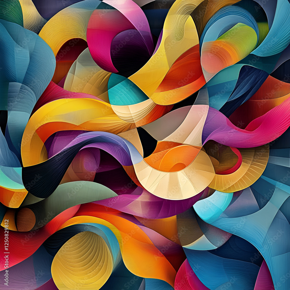 Aufkleber abstract whirlwind of color: a vibrant and dynamic abstract artwork featuring swirling, overlapping 