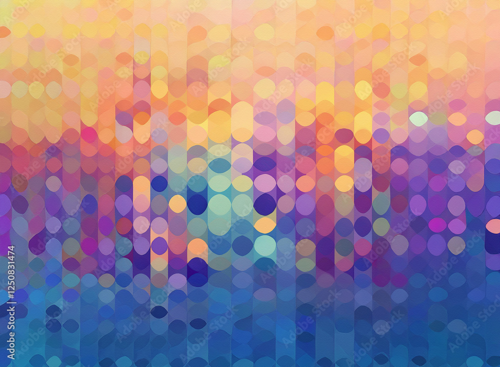 Poster colorful abstract background with blended circles in a vertical gradient. warm hues of yellow and or