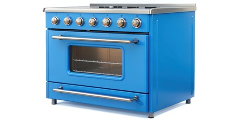 Obraz premium Vintage Blue Electric Oven with Stove Top