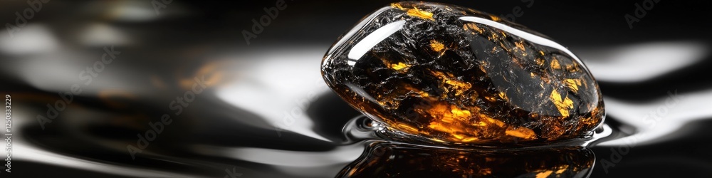 Poster a close-up shot of a glass object sitting on a flat surface, ideal for use in product photography or