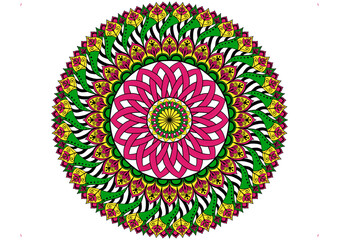 Obraz premium Colorful Mandala Vector Design with Intricate Mandala Patterns, Perfect for Mandala Projects, Printable Art, and Digital Mandala Commercial Use