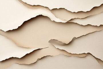 Abstract Beige Ripped Paper Background Design
