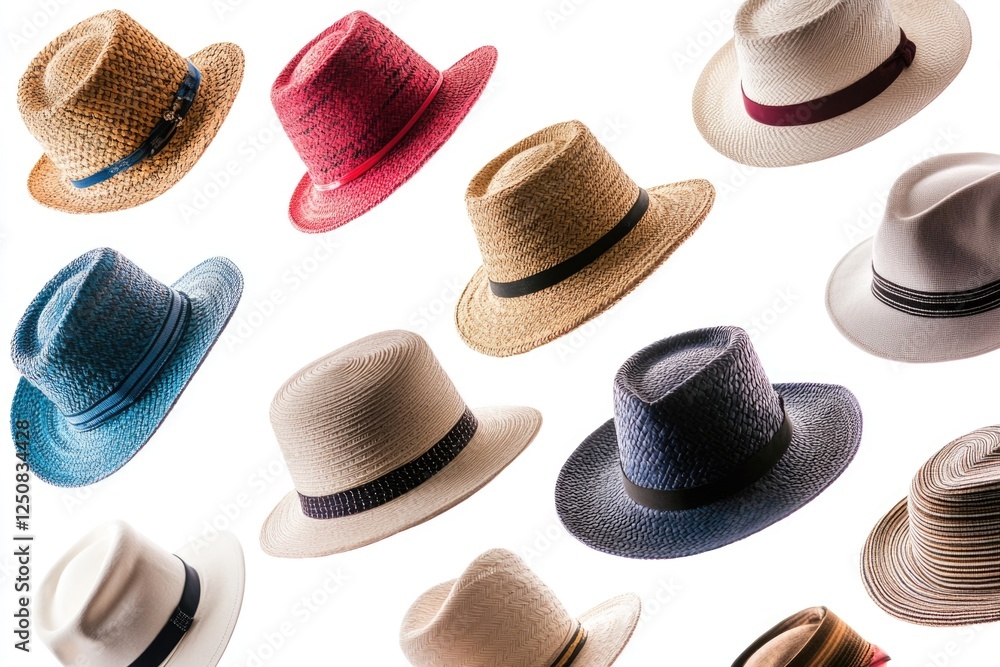 Poster assorted colorful hats piled together