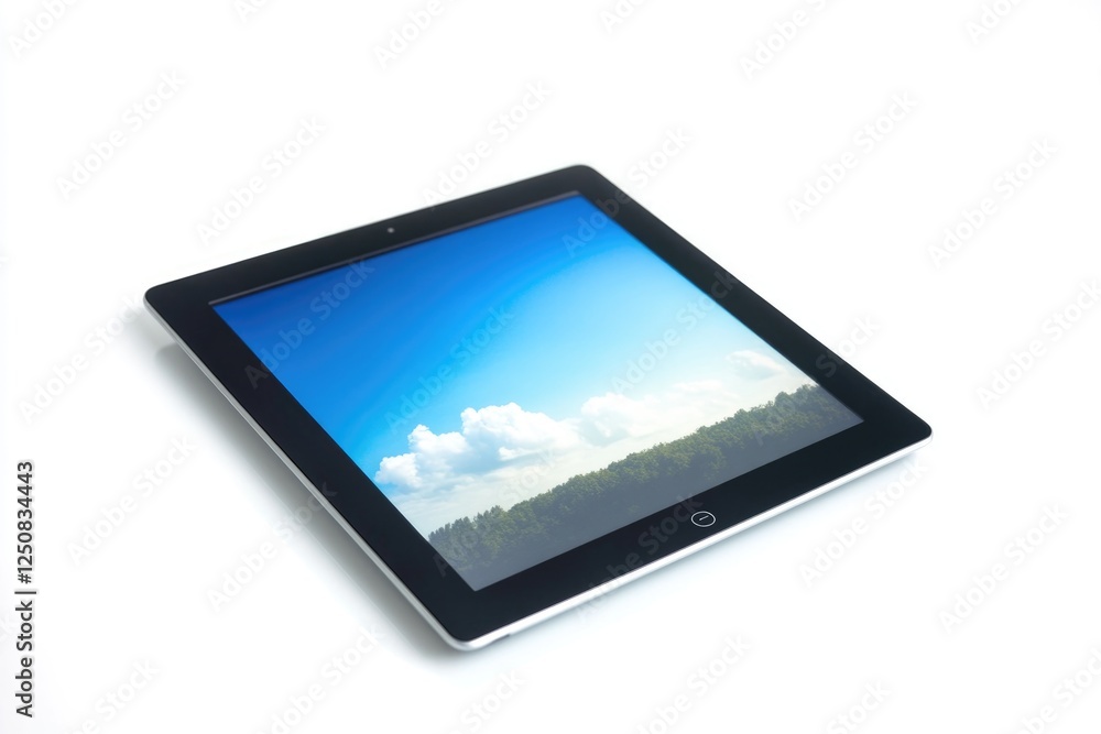 Leinwandbilder a person using a tablet computer on a clean and minimalist workspace
