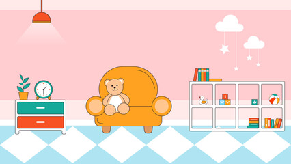 Children's room vector illustration
