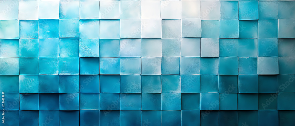 Poster an abstract background featuring a mosaic of squares in varying shades of blue. this design creates 