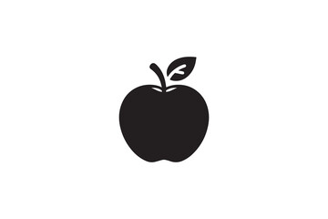 Apple vector silhouette isolated in white background
