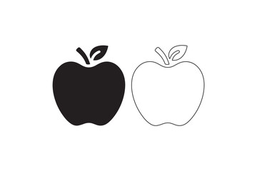 Apple vector silhouette isolated in white background