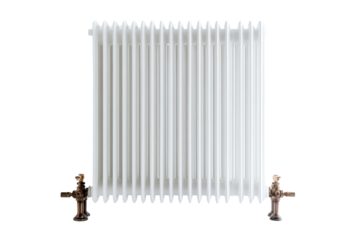 Isolated Classic White Radiator with Copper Valves