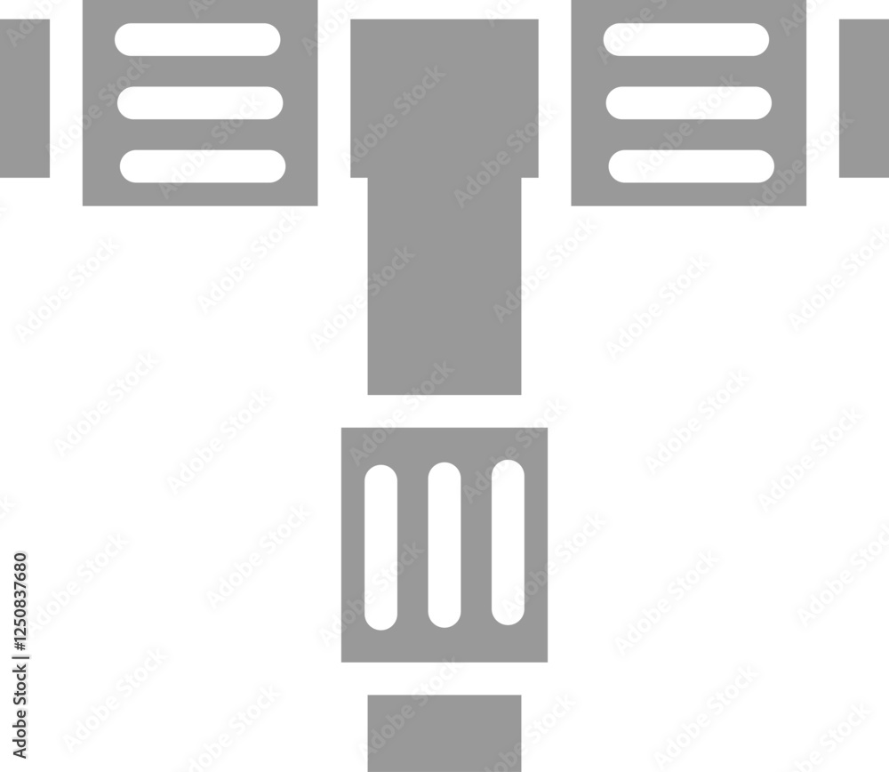 Poster flat style pipeline icon in grey and white color.
