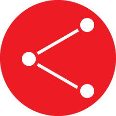 Red share icon in flat style.