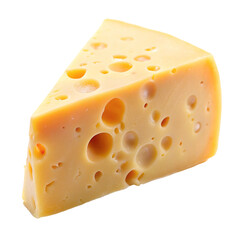 Piece of Cheese Isolated on White Background, Rich and Creamy