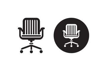 office chair vector silhouette isolated in white background