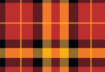Chic and Timeless Fall Plaid: A Seamless and Modern Design Showcasing Deep Reds, Burnt Oranges, and Golden Yellows, Ideal for Fashion Apparel, Accessories, and Home Decor.

