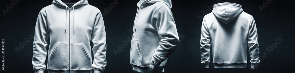Poster simple hoodie with a plain black background, versatile for various uses