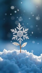 Delicate snowflake dissolves into a soft foggy mist, abstract, blur, misty