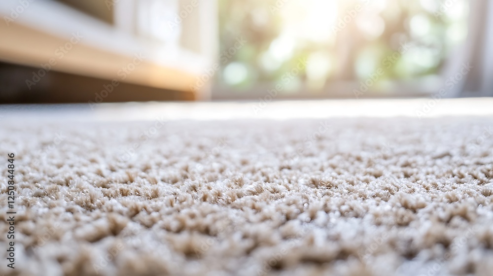 Poster A close up view of a soft carpet captured in natural light highlighting the texture of the fibers and warmth of the room : Generative AI