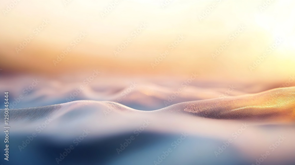 Leinwandbilder Serene Waves of Soft Texture Under Gentle Light at Dawn Capturing Tranquility : Generative AI