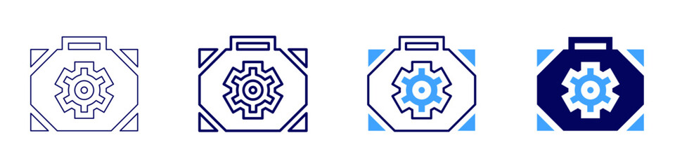 Career progress icon in 4 different styles. Thin Line, Line, Bold Line, Duotone. Duotone style. Editable stroke
