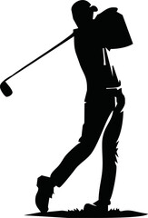 Golf player silhouettes vector illustration