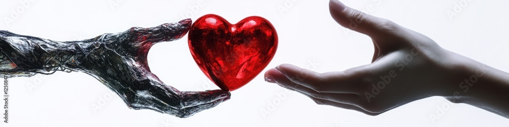 Aufkleber a person holding a symbolic red heart, suitable for various occasions and themes
