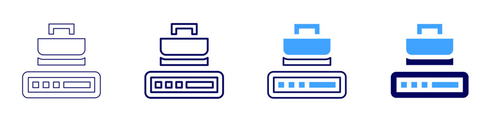 Progress indicators icon in 4 different styles. Thin Line, Line, Bold Line, Duotone. Duotone style. Editable stroke